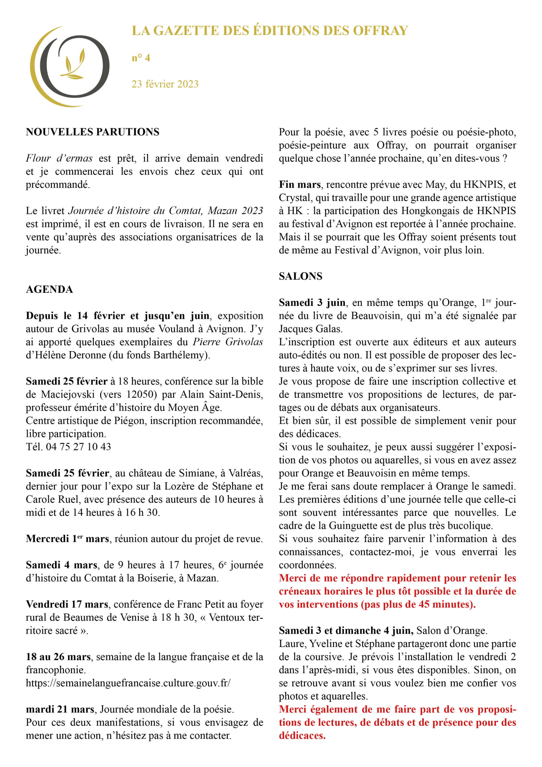 Cap sur 2023 : les Éditions des Offray deviennent une activité à plein temps